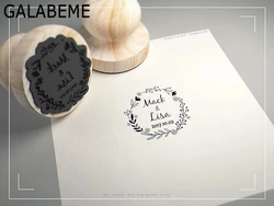 Sceau de timbre en bois personnalisé avec nom et date, logo personnalisé, papeterie d'invitation, bricolage, décoration de mariage vintage rustique 