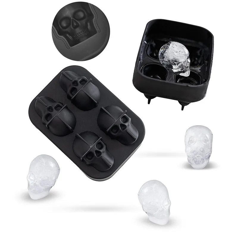 

Skull Ice Cube Tray Reusable Ice Cubes Maker Silicone Ice Cream Molds Skull Form Chocolate Mold Whiskey Party Bar Tools Ice Mold