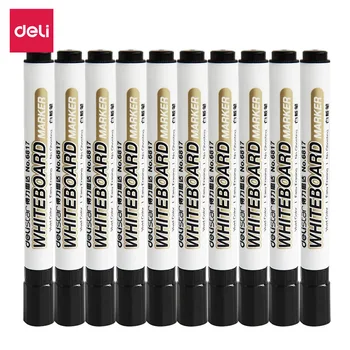 

Deli Whiteboard Pen 6817 Water-Based Wipable Marking Pen Black Red lan bai ban Only Pen Office Use Pen Mark
