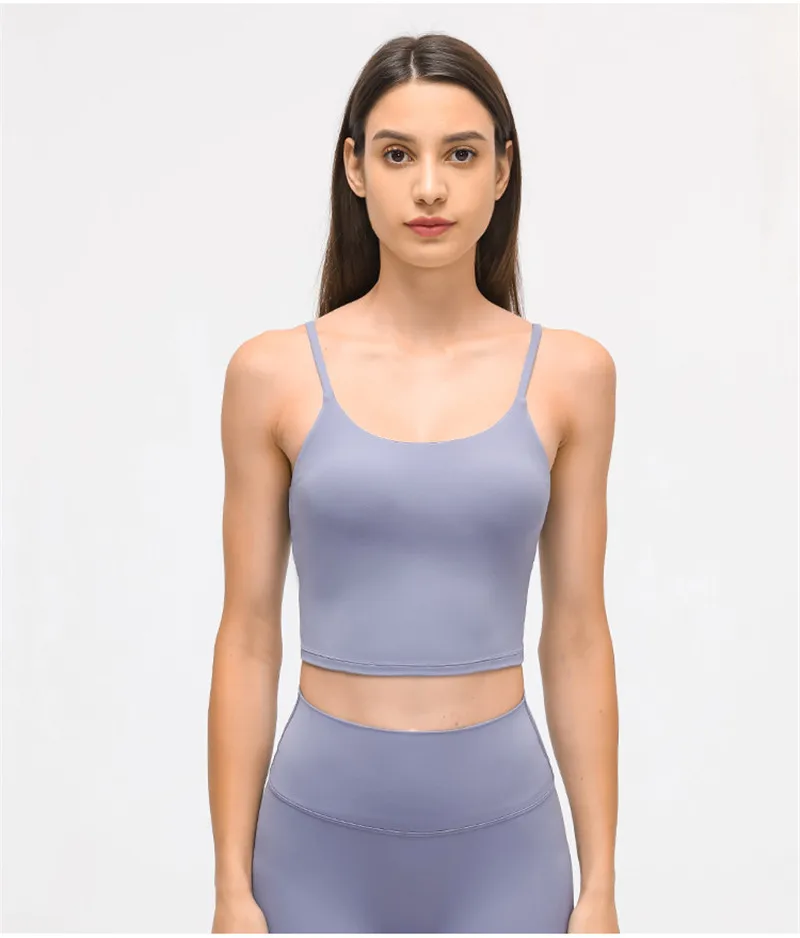 Solid Color Lulu Sport Tank Top Women Fitness Bra Yoga Vest No Rims With Chest Pad Butter Soft Beauty Back Half Sling Gym Clothe Solid Color Lulu Sport Tank Top Women Fitness Bra Yoga Vest No Rims With Chest Pad Butter Soft Beauty Back Half Sling Gym Clothe