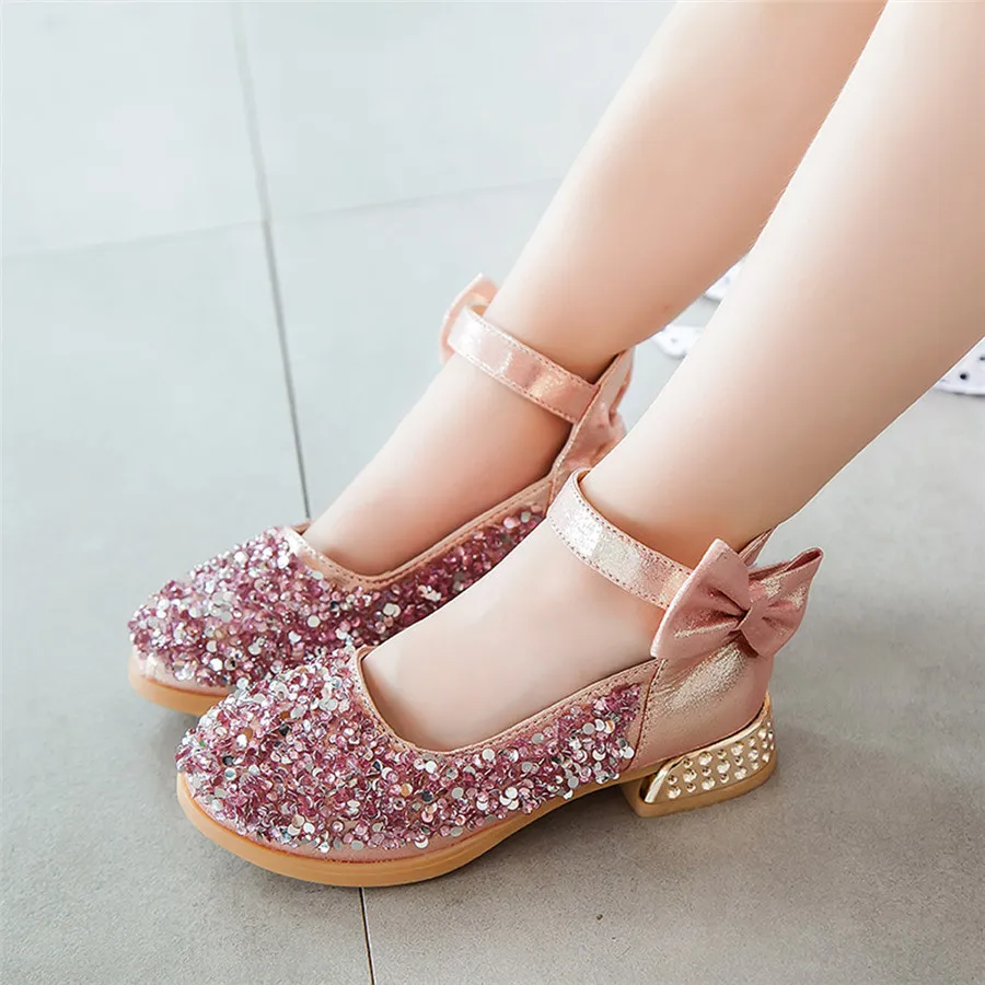Girls shoes baby autumn and winter child baby girl bow princess shoes small shoes beads princess shoes children's shoes 35A12 (17)