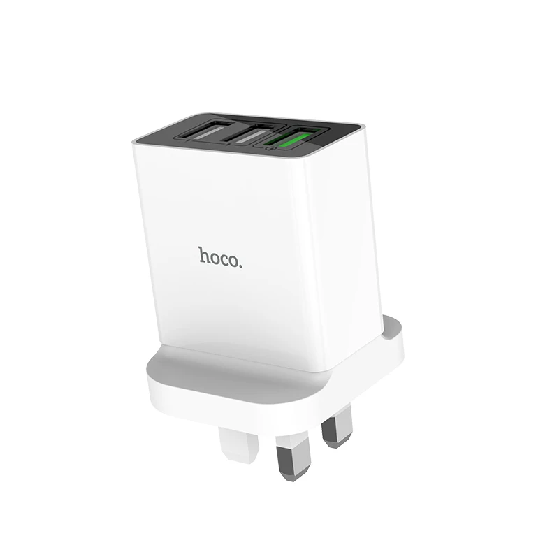 HOCO C48 10 шт./лот 18 Вт USB зарядное устройство для iPhone 11 Xs Max Великобритания вилка настенное зарядное устройство адаптер для samsung Xiaomi huawei - Тип штекера: white