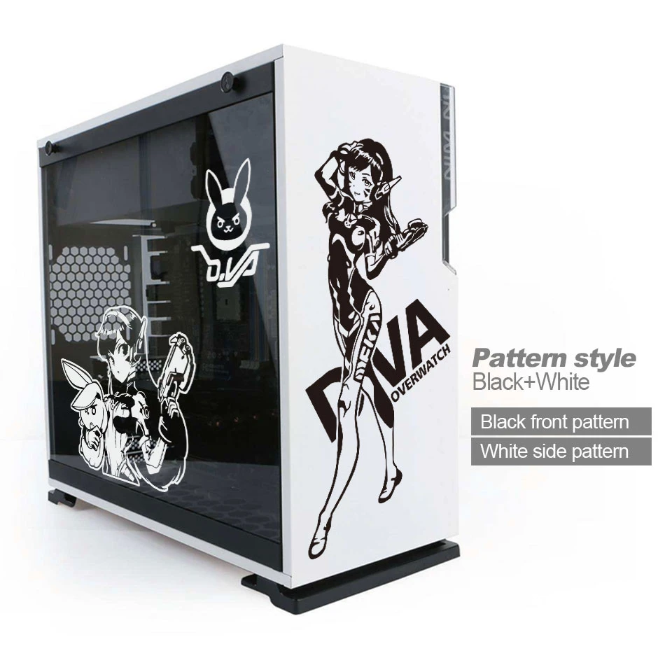 DVA Cartoon Stickers for PC Case,ame Graffiti Decor Decal for ATX Computer Skin,Easy Removable