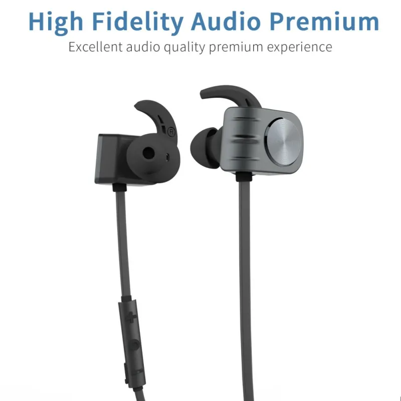 

Plextone IPX5 BX338 Bluetooth Headphones Waterproof Ear Plugs with Microphone Hands-free Neckband Wireless Headphones for Phones