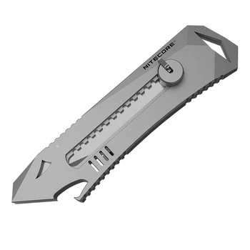 

NITECORE NTK10 Titanium Utility Knife Silver Retractable Glass breaker Multi-Functional tool for Outdoor Sports Self-defense