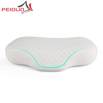 

PEIDUO Memory Foam Bed Orthopedic Pillow for Neck Pain Sleeping with Square Lattice Pillowcase Home Bed Pillow for Sleeping