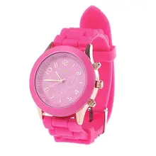Унисекс Женские Мальчики Девочки Женева силиконовые желе кварцевые наручные часы