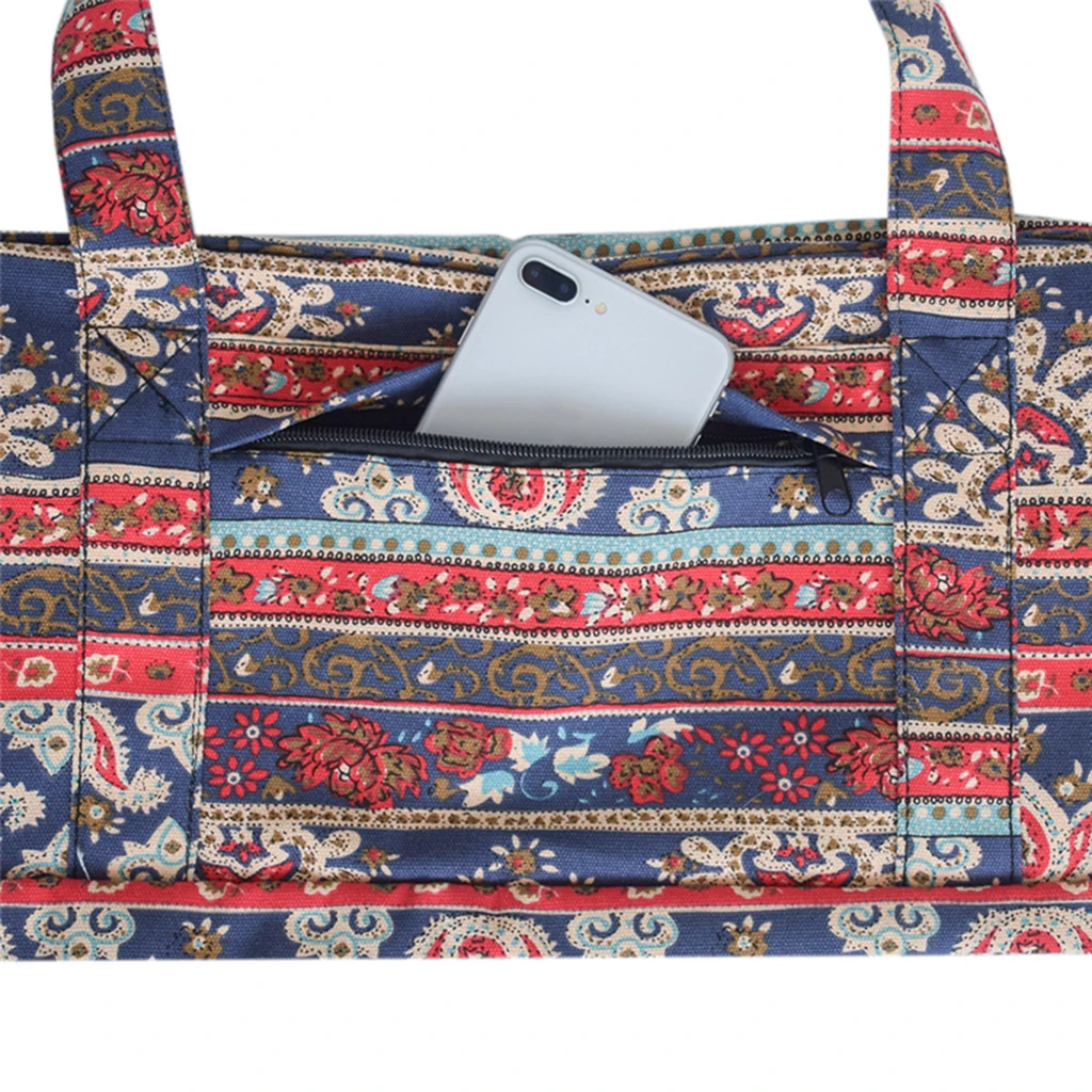  Yoga Bag Canvas Fitness Bag Yoga Mat Carrier Yoga Bag Full Zipper Perfect Gifts for Yoga Men Large Capacity Travel Gym Bag