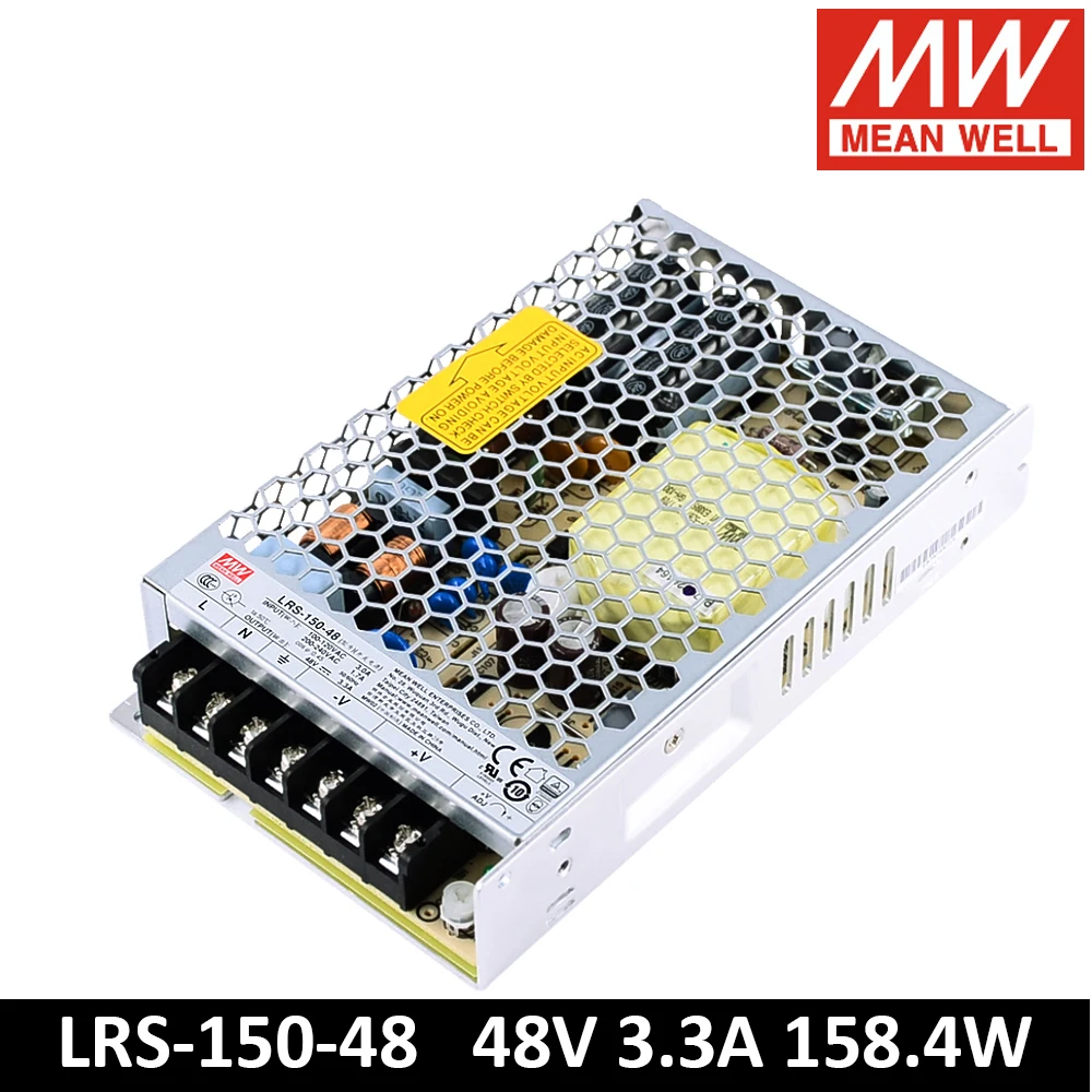 Оригинальный светодиодный драйвер MEAN WELL LRS-150-48 110/220 В переменного тока в