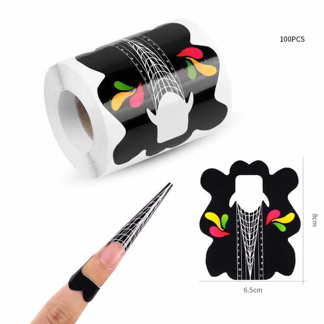 100pcs Nail Extension Stencil Stickers for UV Gel Nails