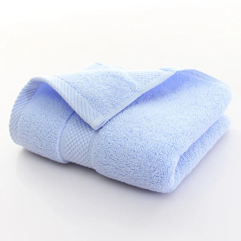 light blue 140 г Хлопковое полотенце для лица толстое Впитывающее банное полотенце 34X78 см toallas - Цвет: light blue