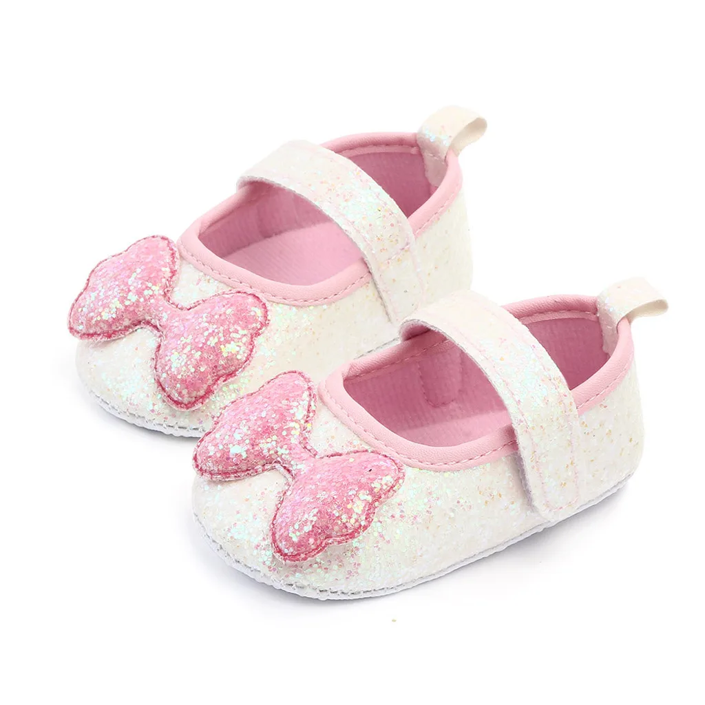 Zapatos de cuna de Interior para niñas, zapatillas de princesa con lazo de suela blanda, zapatillas de caminar para bebés buty dla dziewczynki