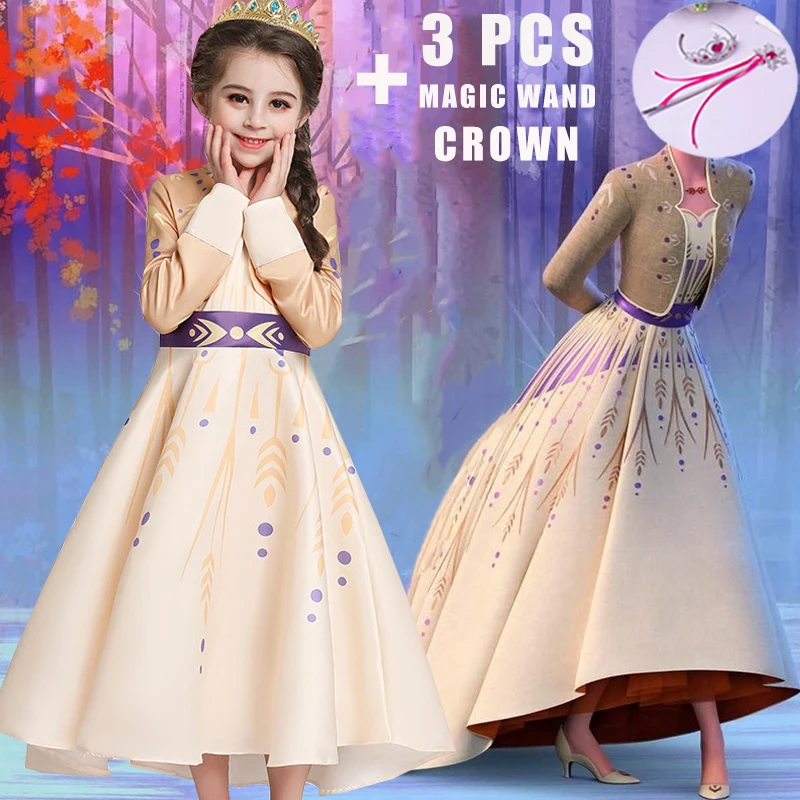 Summer Bridesmaid Carnival 2 Cartoon Dress Costume Prom Evening Princess for Girls Party Cosplay Kid Clothes 3 - 12 Years | Детская