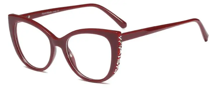 C2 red clear Модные черные очки для чтения кошачий глаз роскошные дизайнерские женские очки оправа компьютерные прозрачные очки рецепт; очки - Цвет оправы: C2 red clear