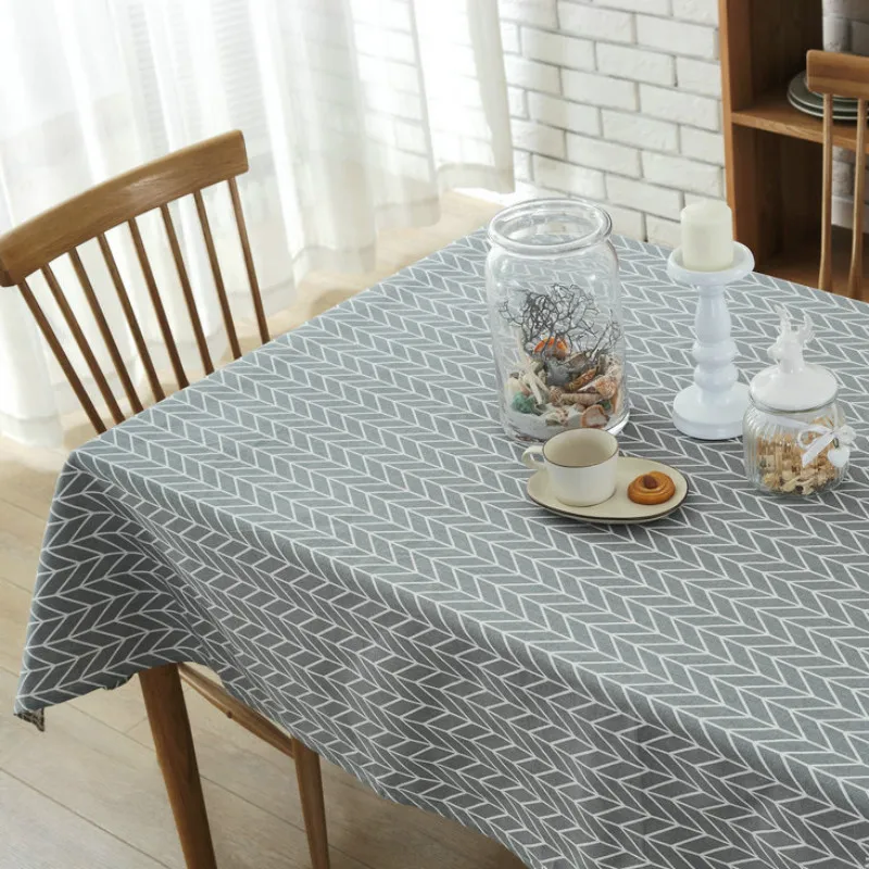 Plaid Series Geometric Patterns Printed Cotton Linen Fabric DIY Sewing Linen Cotton Fabric Canvas Material Tablecloth Pillowcase