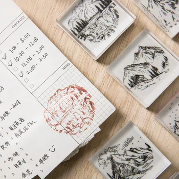 

Universe Starlight Mountain Forest Vintage Stamp DIY Acrylic Rubber Stamps for Stationery Scrapbooking Transparent Stamps