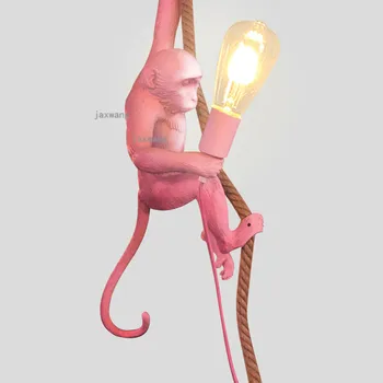 

LED Resin Monkey Lamp Modern Hanging Ceiling Lamps Nordic Pendant Lamps Restaurant Chandeliers Light Fixure Kitchen Accessories