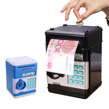 

Children's electronic piggy bank child safe digital coin cash savings safe ATM machine birthday gift kids bank