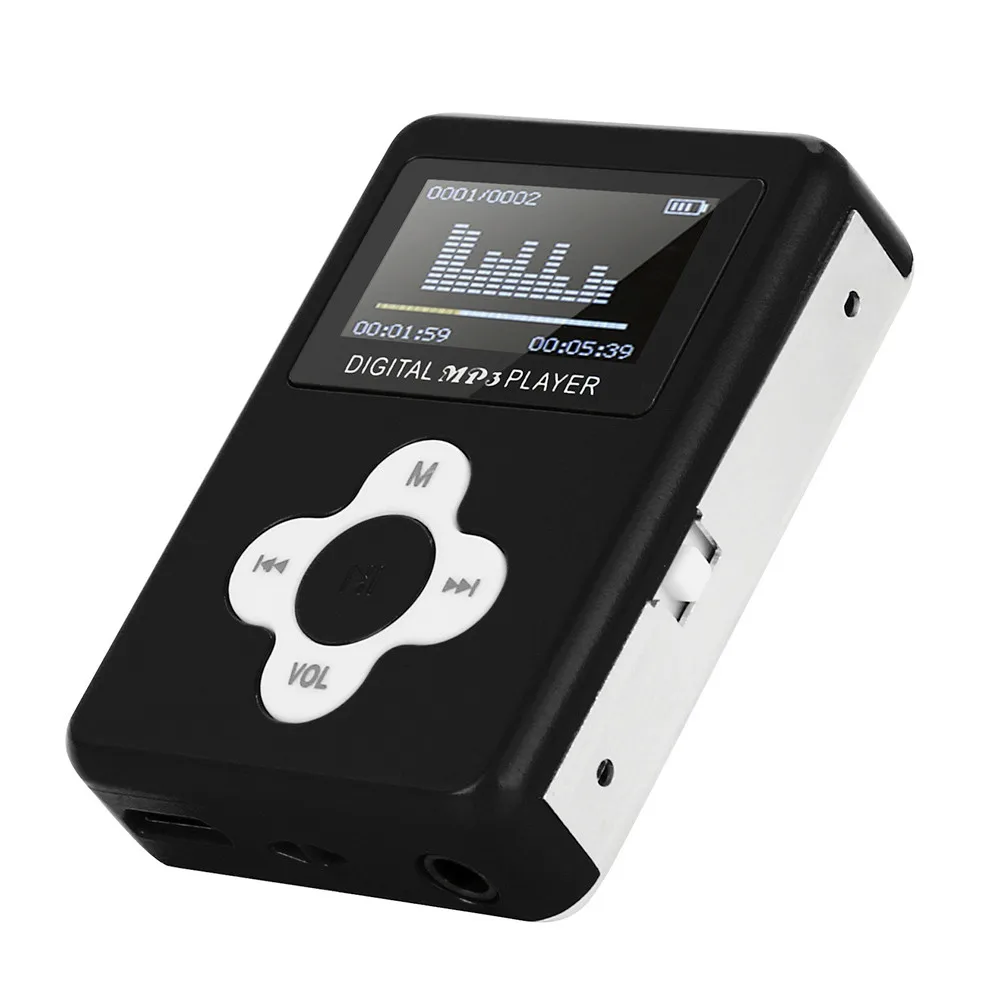 USB мини MP3 плеер ЖК-экран Поддержка 32 ГБ Micro SD TF карта Мини ЖК-экран металлический чехол 3,5 мм стерео разъем