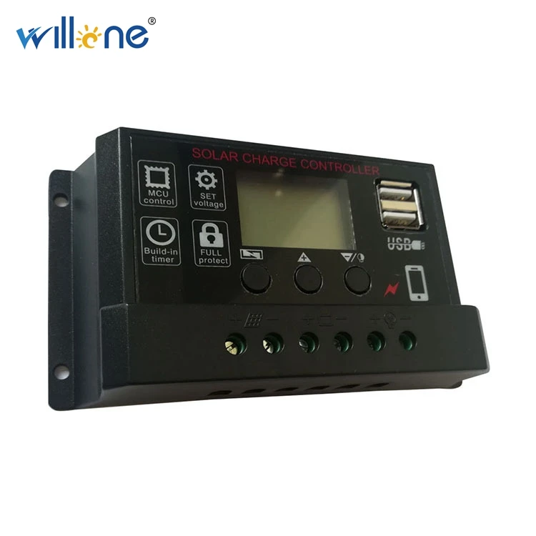 Зарядное устройство Willone 10A/20A/30A 12 В 24 ШИМ литиевая батарея контроллер заряда