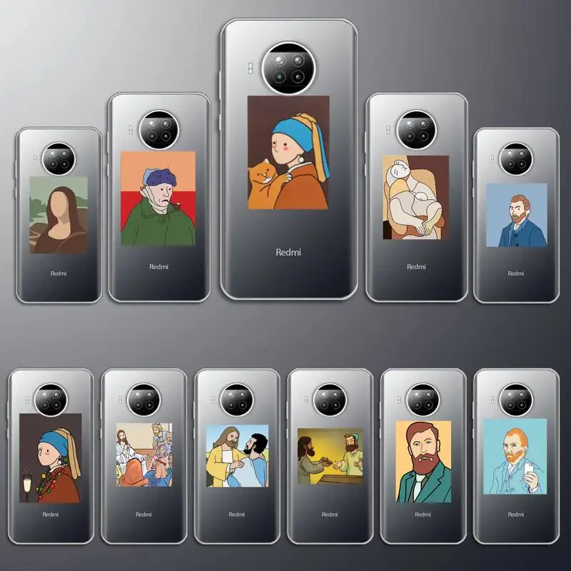 Чехол для телефона прозрачный с абстрактной картиной маслом Xiaomi mi Redmi note 10 t 8 9 pro