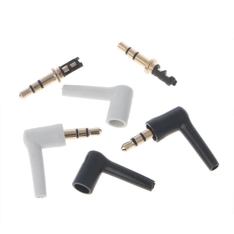 

10 Pcs Gold Plated 3/4 3.5mm 90Â° Male Stereo Headphone Mini Jack Plug B95D