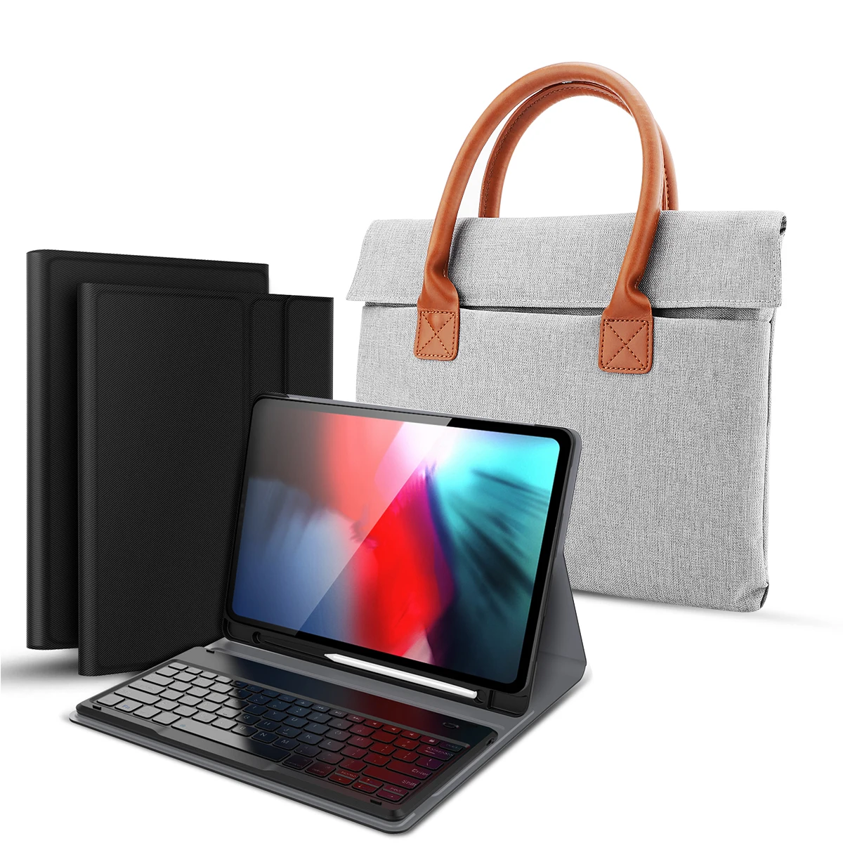 

US Keyboard Case For IPad Pro 12.9 2018 Separable Tablet Bluetooth Keyboard Leather Case With Pen Holder + 13 Inch Laptop Bags