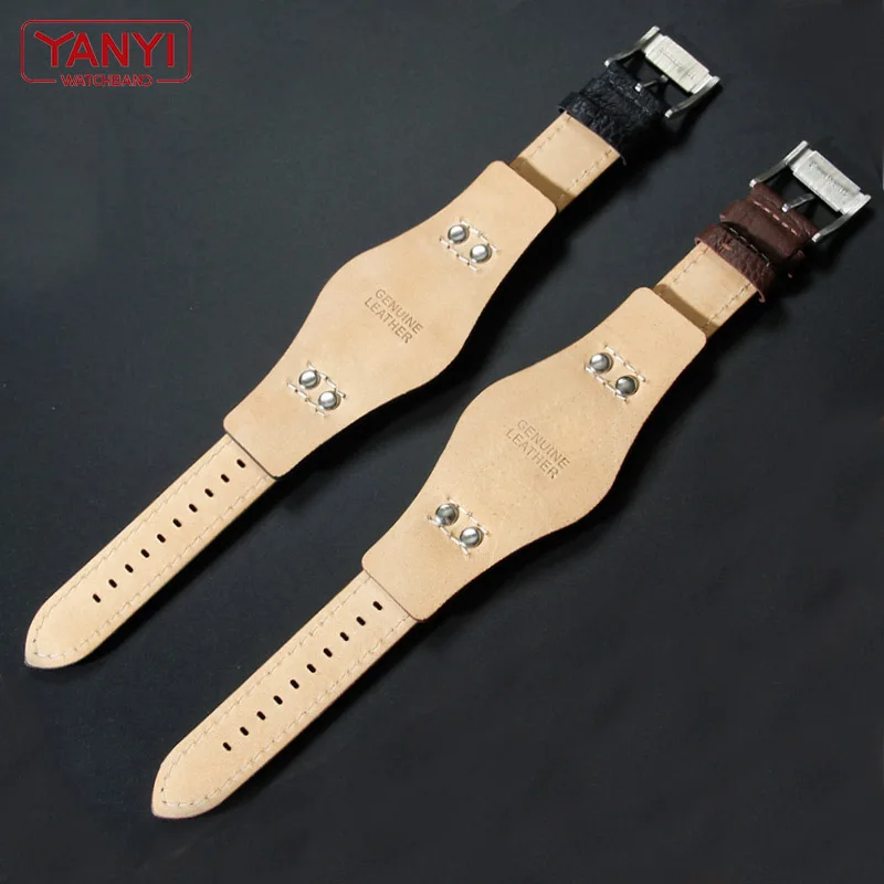 Premium Handmade Genuine Leather Watchband - 22mm Men's Bracelet Strap