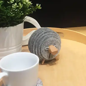 

Anti-slip Sheep Shape Snowflake Coasters Heat Insulated Mug Mats Placemats Decor CupPad Table Decor siliconemat coaster hotstand