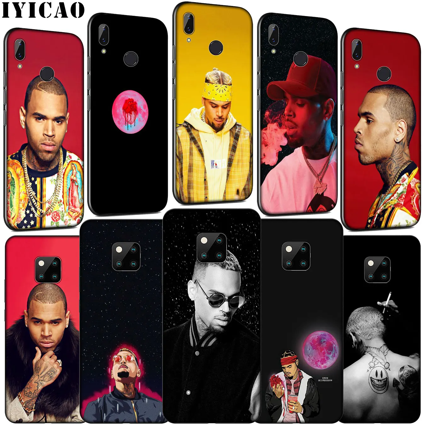 IYICAO Chris Brown Rap Hot singer Soft Silicone Phone Case for Huawei Mate 30 20 10 Pro Nova 5i 4 3 3i 2i 2 Lite Black Cover |