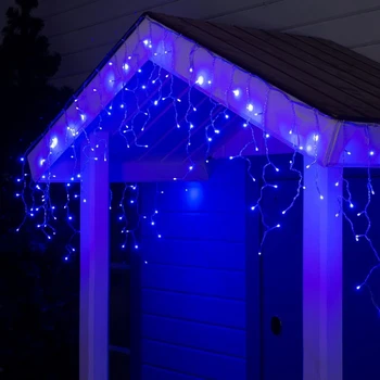 

Garland "Fringe" 3 х 0.6 m, IP44, UMC, transparent thread, 160 LED, blue glow, 220 V