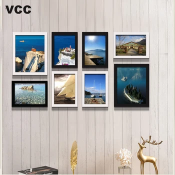 

Wood Photo Frame For Wall Hanging Modern Simplicity Photos Frames Wall Wedding Couple Wooden Frames For Pictures Set 8Pcs