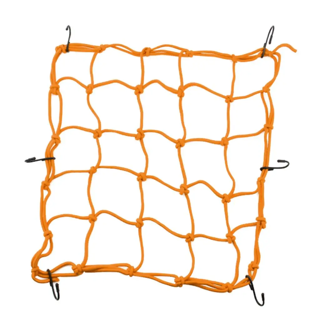 6 Hooks Motorbike Motorcycle Cargo Hold Down Net Yellow 40*40cm