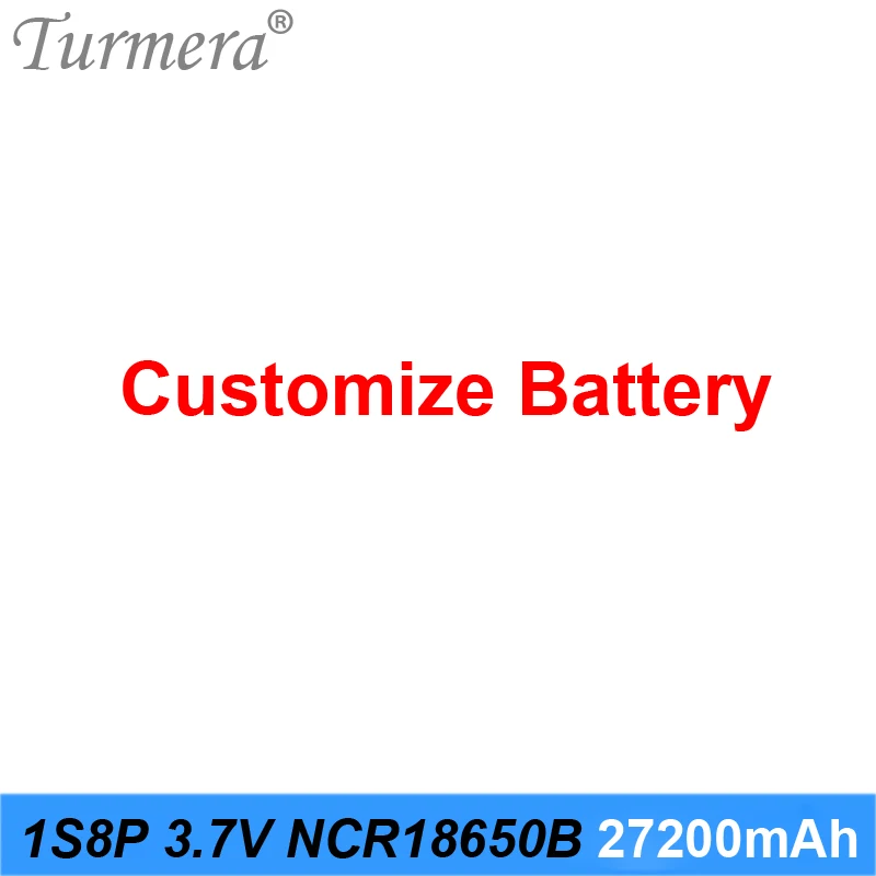 Внешний аккумулятор Turmera 1S8P, 3,7 в, 27200 мА · ч, NCR18650B, 3400 мА · ч, никелевый