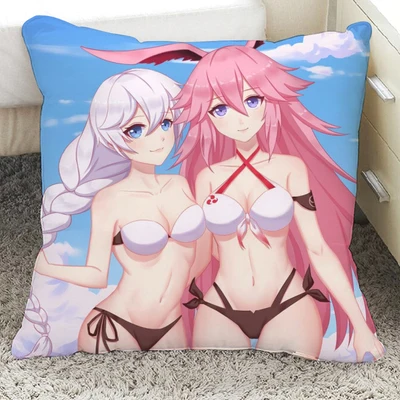 Honkai Impact 3 киана каслана Сакура Yae еретик Miko сексуальные девушки японского аниме Подушка Мягкая Плюшевая Кукла - Цвет: Золотой