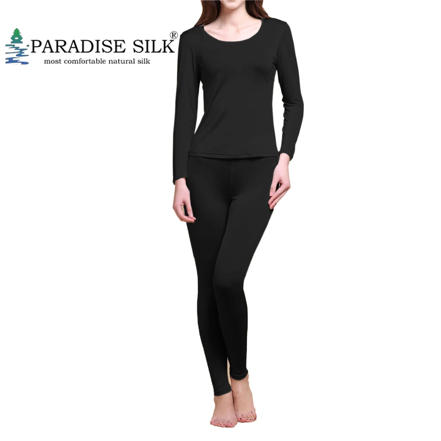 100% Pure Knit Silk Men's Long Warm Thermal Underwear Pajama Set L 2XL 4 Color