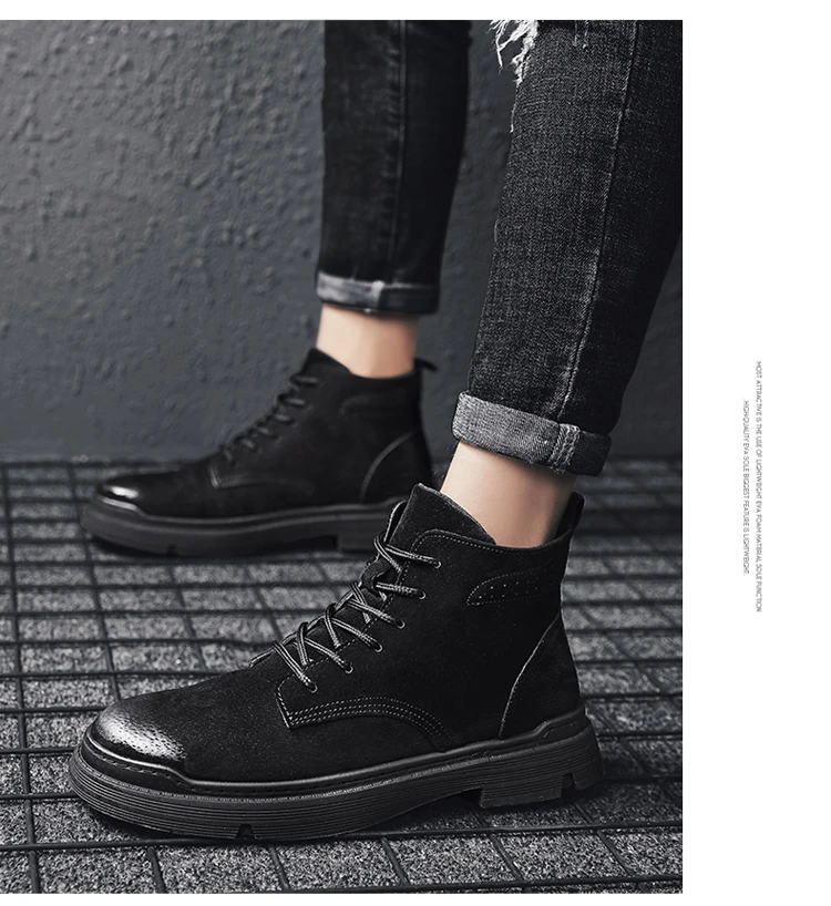 Настоящие новые Брендовые мужские ботинки; Martens; теплая зимняя обувь; мужские мотоциклетные ботильоны; doc martins; сезон осень-зима; мужские оксфорды