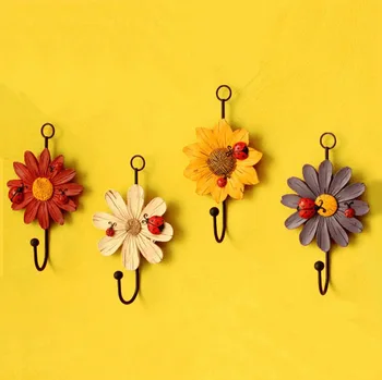 

Preferred material creative home decoration hook decoration practical wall resin Hook crafts cartoon cute flower hook