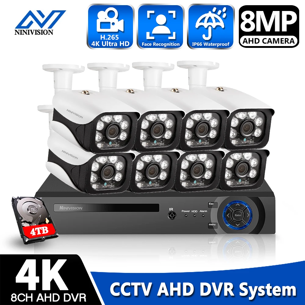 Система видеонаблюдения NINIVISION HD 8 каналов 5 МП | Безопасность и защита
