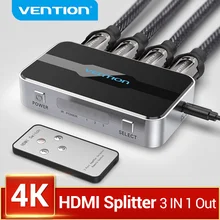 Vention hdmi divisor 3 entrada 1 saída 4k/60hz switcher para xbox 360 ps4 caixa inteligente android portátil hdmi switch 3 em 1 para fora 5x1