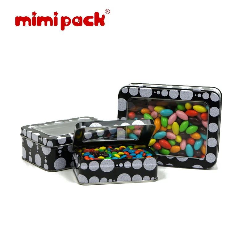 Mimipack 107x72x35 мм прямоугольные жестяные коробки с крышкой окна 4 узора контейнер для хранения открыток, набор из 24