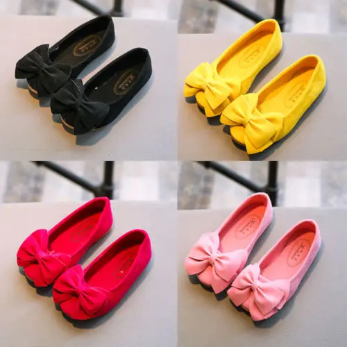 Newest Arrival Kids Baby Girls Bowknot Princess Bow Shoes Flats Causal Dress Party Shoes