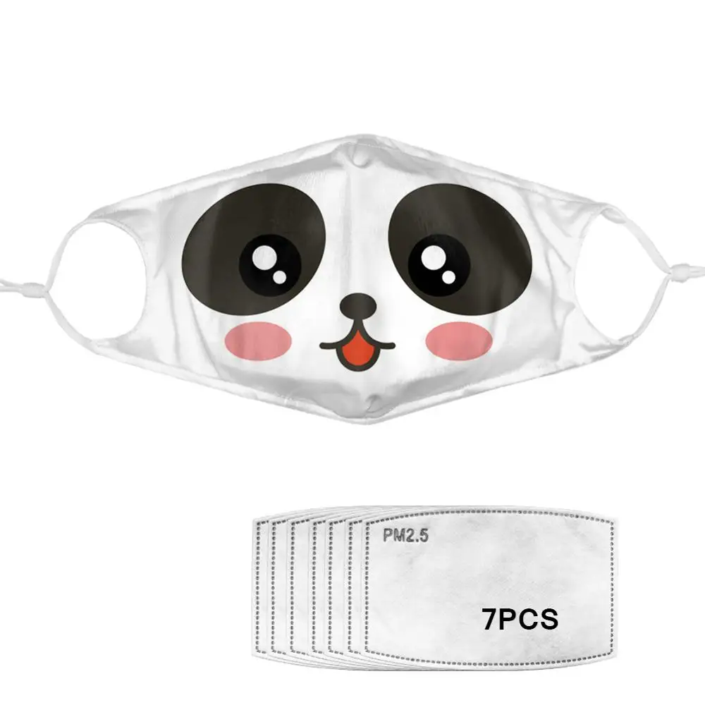 

7Pcs PM2.5 Filter Gas Masks Carbon Insert Women Men Anti-dust Masks Washable Mask Reusable Face Mask Non-disposable Moth Mask