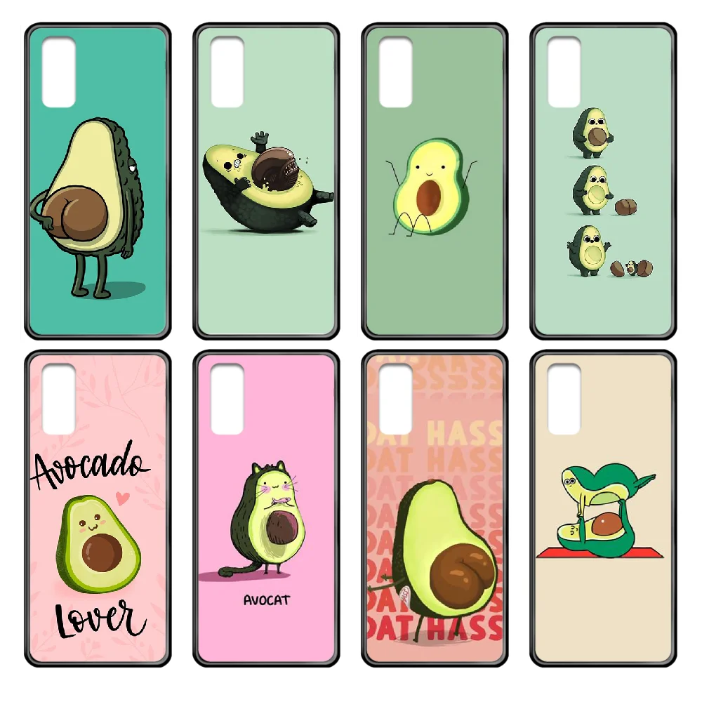 

Funny avocado Phone case cover hull For Samsung Galaxy J S 3 4 5 6 7 8 9 10 Prime Plus Lite Edge black shell silicone funda