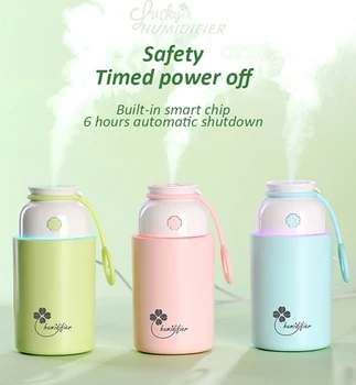 

220ML lucky grass humidifier Mini car humidifier USB aroma diffuser 7 color LED light office home ultrasonic air humidifier