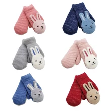 Осень-зима ; повседневные модные детские теплые перчатки с милым рисунком; детские варежки на палец