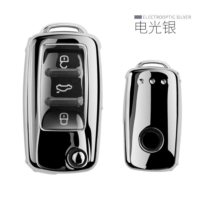 Portachiavi con custodia completa per chiave a distanza per auto in TPU per Volkswagen VW Bora POLO GOLF TIGUAN Passat Jetta Beetle Skoda portachiavi - H25db71ad1ddf4ec99146f33d8b3fec55p
