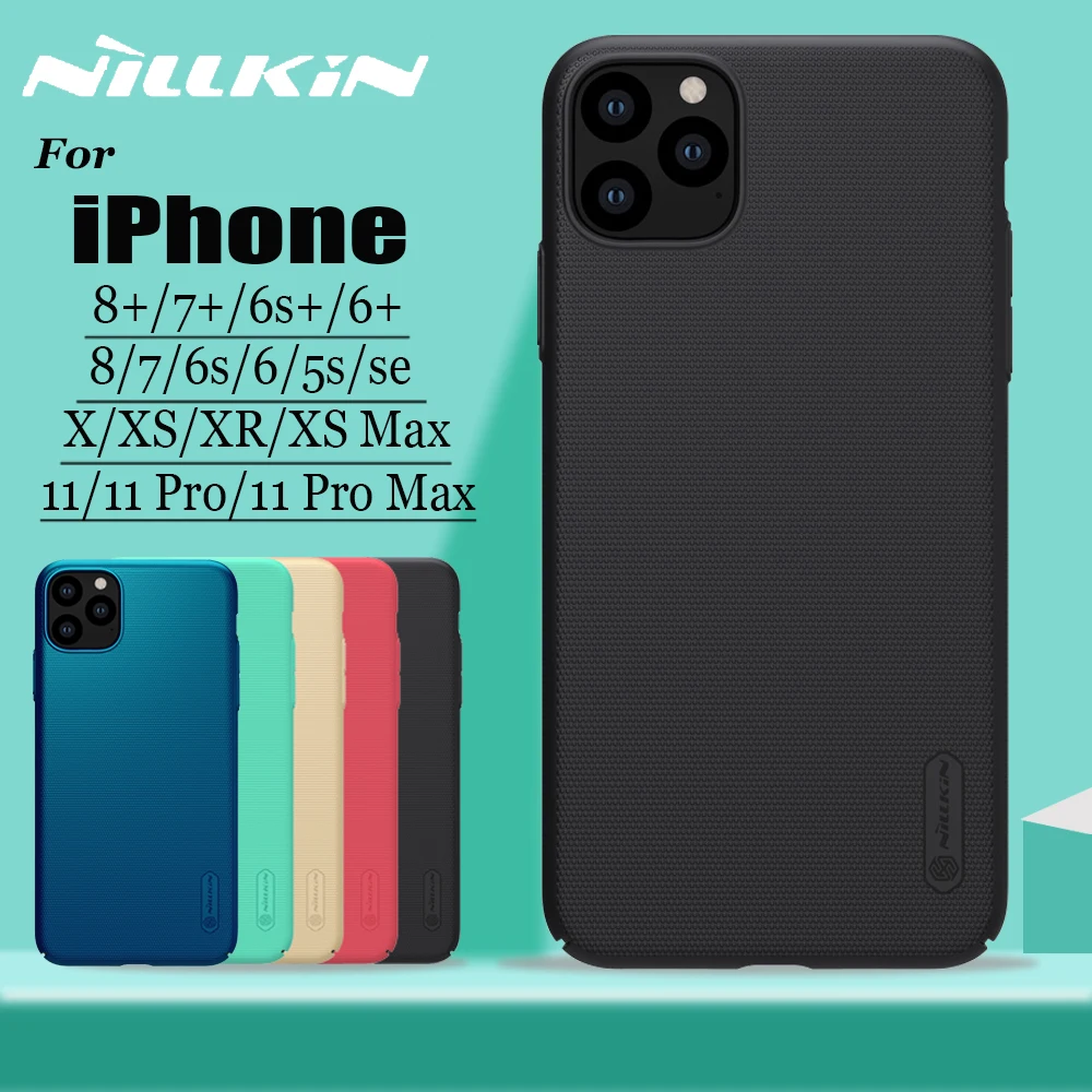 Для iPhone 11 Pro X Xr Xs Max чехол Nillkin матовый щит Жесткий Чехол для задней панели ПК чехол для iPhone 8 7 6S 6 Plus 5S SE оболочка