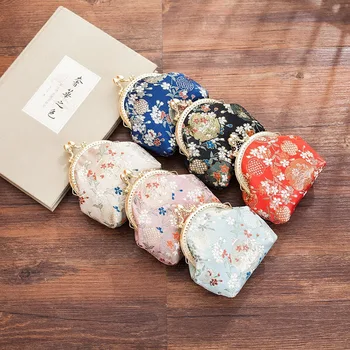 

Design zero wallet small handbag handcrafted custom national style brocade forged clasp