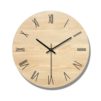 

Wooden Silent Wall Clock Simple Nordic Modern Living Room Decoration Clock Wall Orologi Da Parete Moderni Home Art Clock MM50WC
